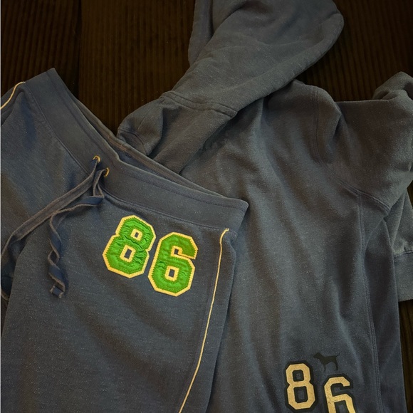 PINK by Victoria’s Secret royal blue hoodie  size L and joggers size M - Picture 2 of 11